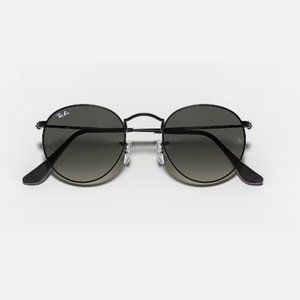 Ray-Ban Round Flat Lenses Sunglasses - Black